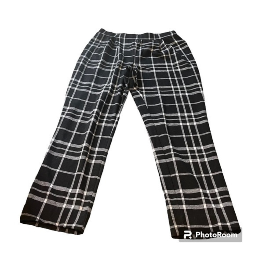 Black plaid Gramercy 22 legging dress pants